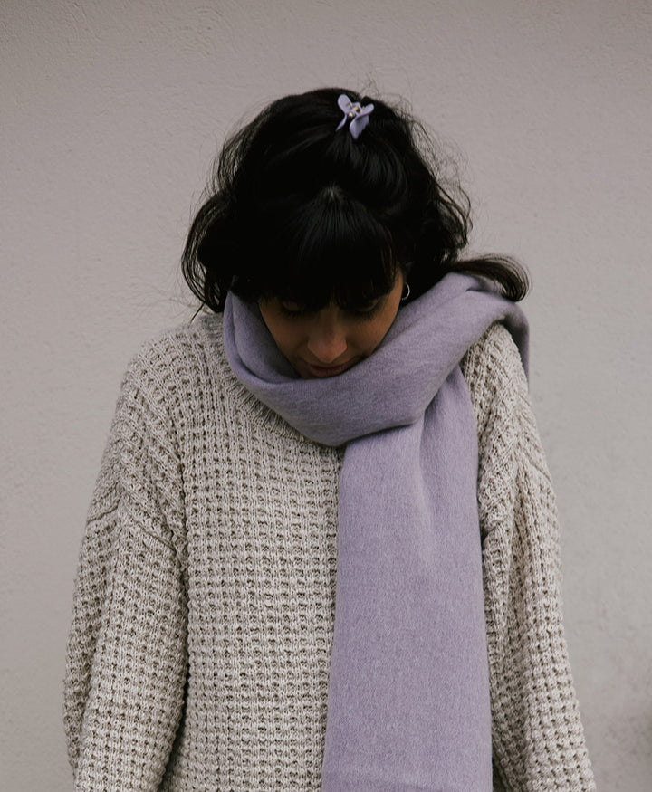 Halstuch Alpaka Schal - Solid Lavender Frost