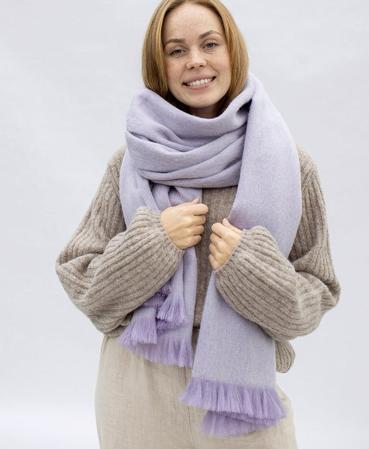 Halstuch Alpaka Schal - Solid Lavender Frost