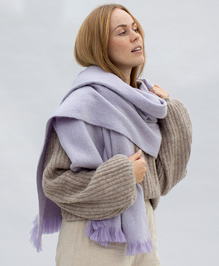 Halstuch Alpaka Schal - Solid Lavender Frost
