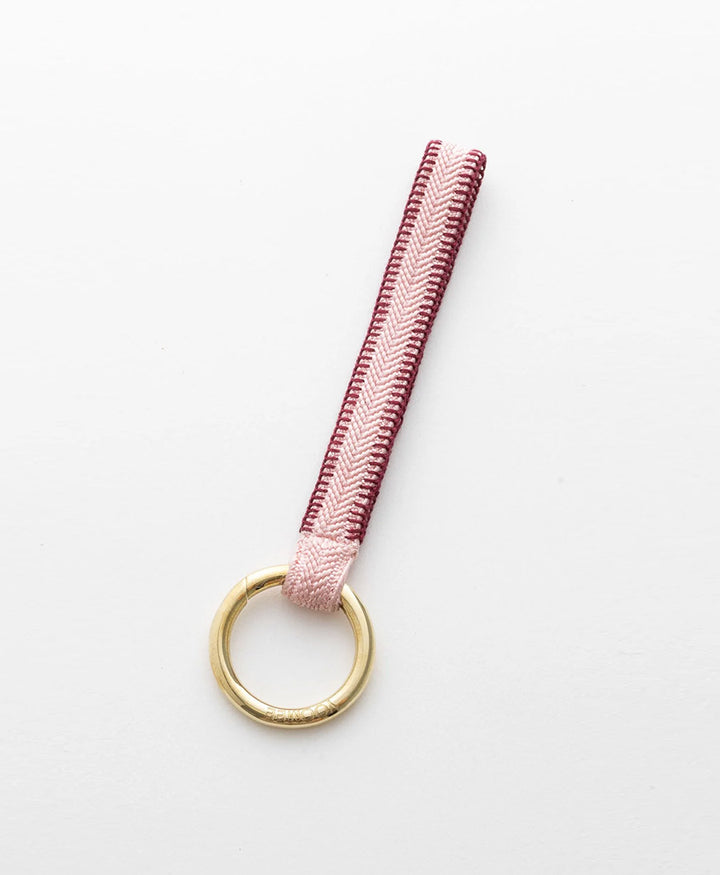 Kurzes Schlüsselband Loop mit Messing Schlüsselring - Rose