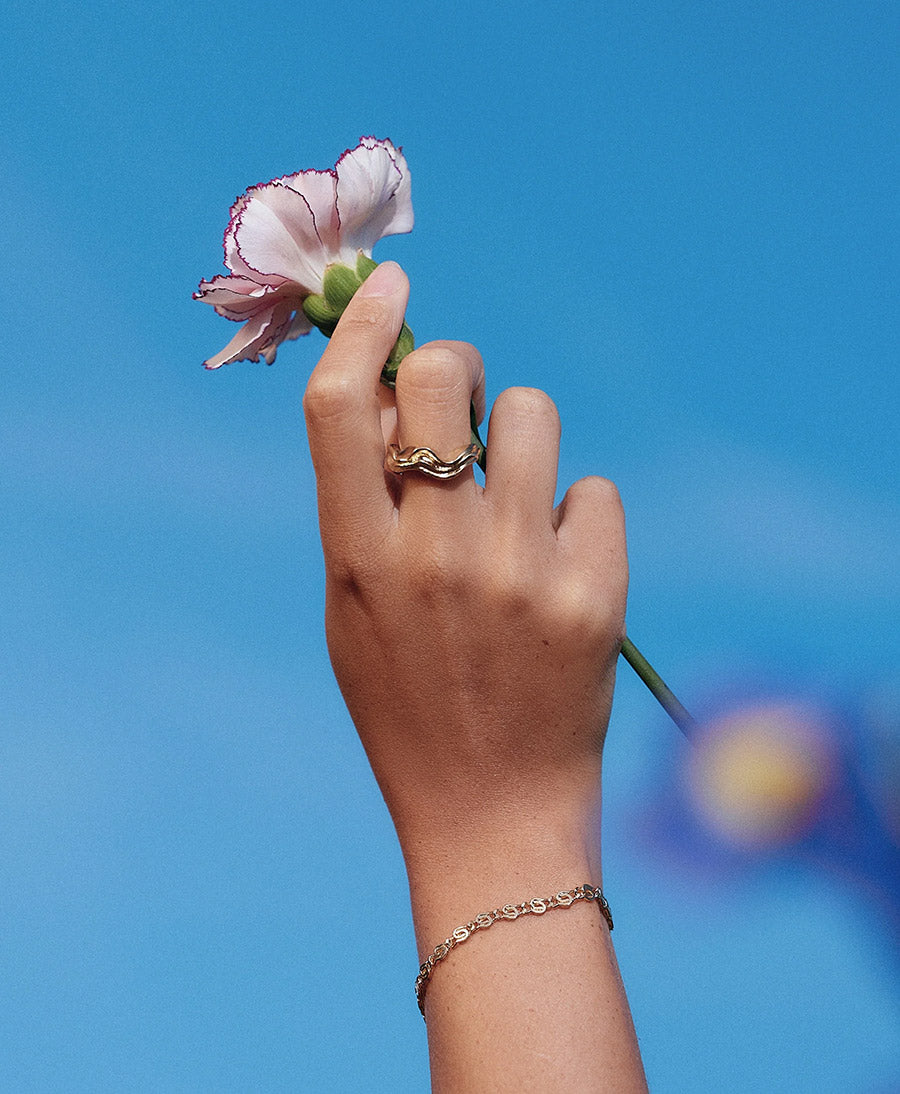 Iris Fingerring vergoldet
