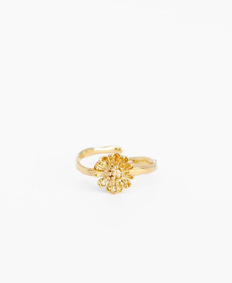 Marguerite Solitaire Ring vergoldet - verstellbar - Elise Tsikis - clomes