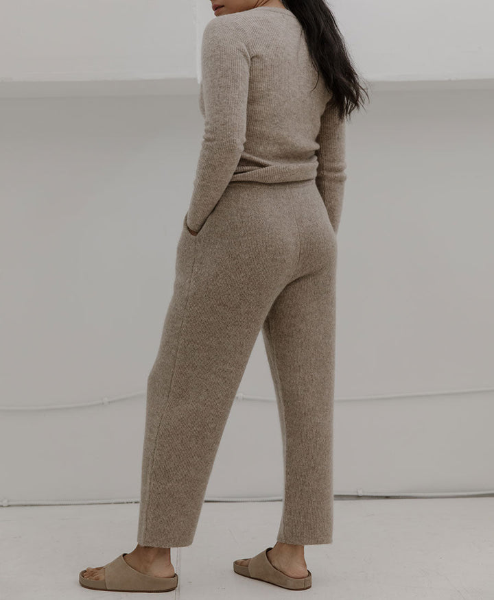 Marin Rib Top aus Alpakawolle - Beige - BARE Knitwear - clomes