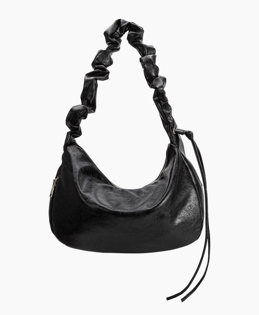 Schultertasche / Umhängetasche REIGN aus veganem Leder - Schwarz