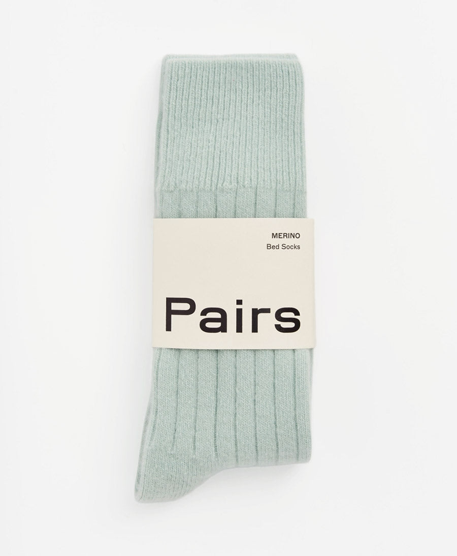 Merino Socken - Gerippt - Pastell Mint