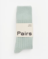 Socken Merino Gerippt Pairs in Pastell Mint