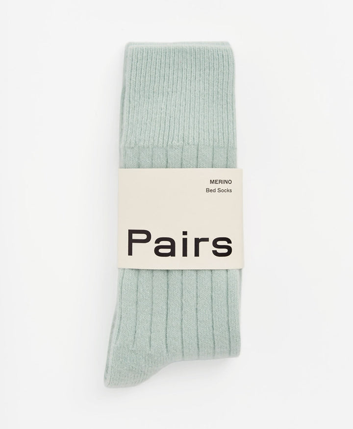 Merino Socken - Gerippt - Pastell Mint