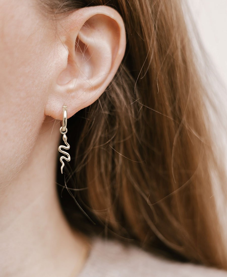 Mini Creolen mit Anhänger ZAE - Sterling Silber - Clomes - clomes