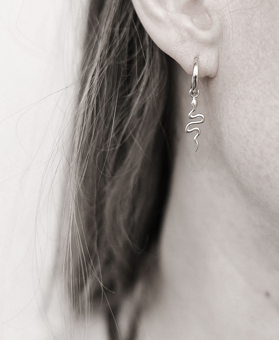 Mini Creolen mit Anhänger ZAE - Sterling Silber - Clomes - clomes