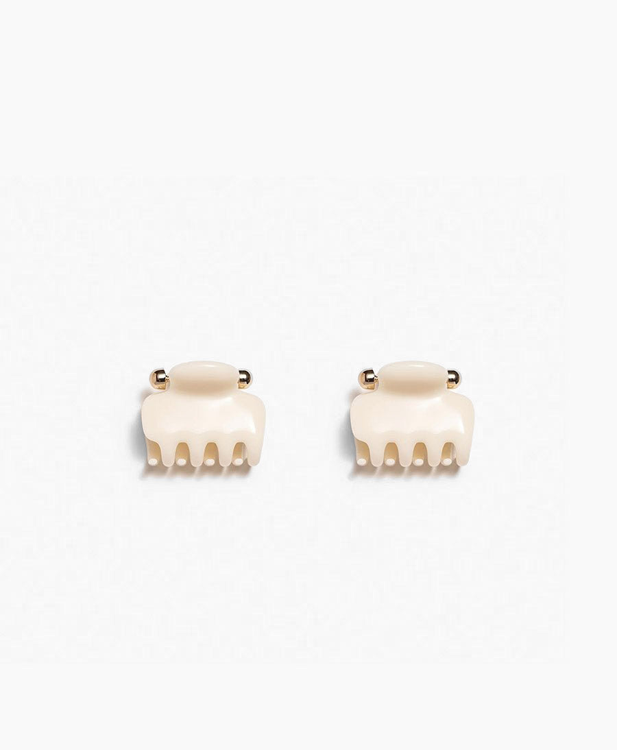 Mini Haarklammer 2er Set - IVORY CLAW CLIP