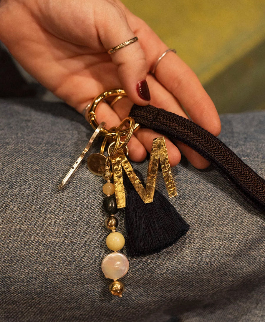 Schlüsselanhänger / Taschenanhänger aus Steinen JAMILA - Meadow