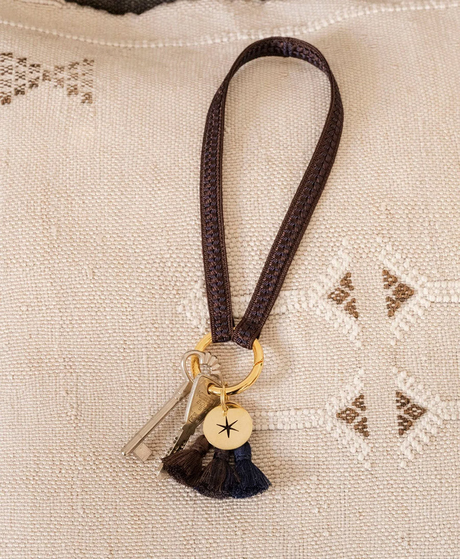 Kurzes Schlüsselband "Zahra Mini" mit vergoldetem Karabiner - Nightingale