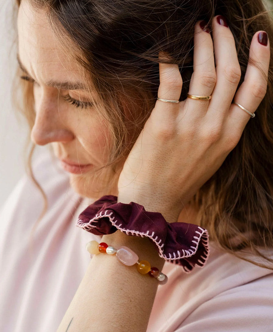 Medina Scrunchie aus Baumwolle  - Bordeaux Hbik