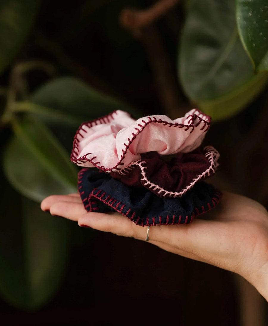 Medina Scrunchie aus Baumwolle  - Bordeaux Hbik