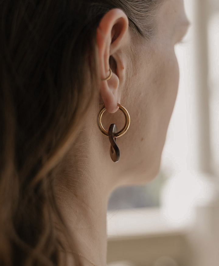 Anhänger Emily für Creolen aus Acetat - Mocca
