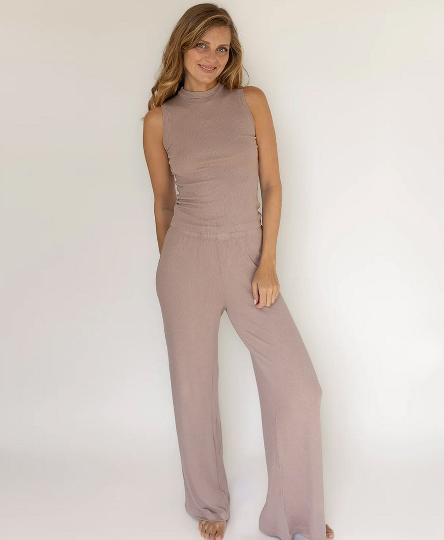 Stoffhose RIB PANTS - Taupe
