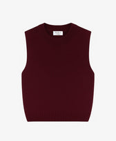 Stricktop Mock Neck Tank Kaschmir/Seide Pura in Burgundy