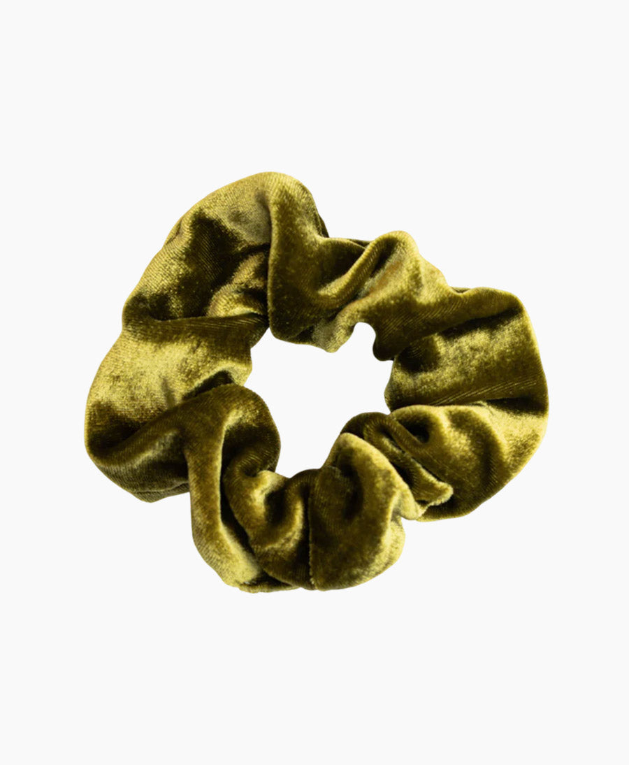 Medina Scrunchie Velvet aus Samt (Seide/Rayon) - Moosgrün