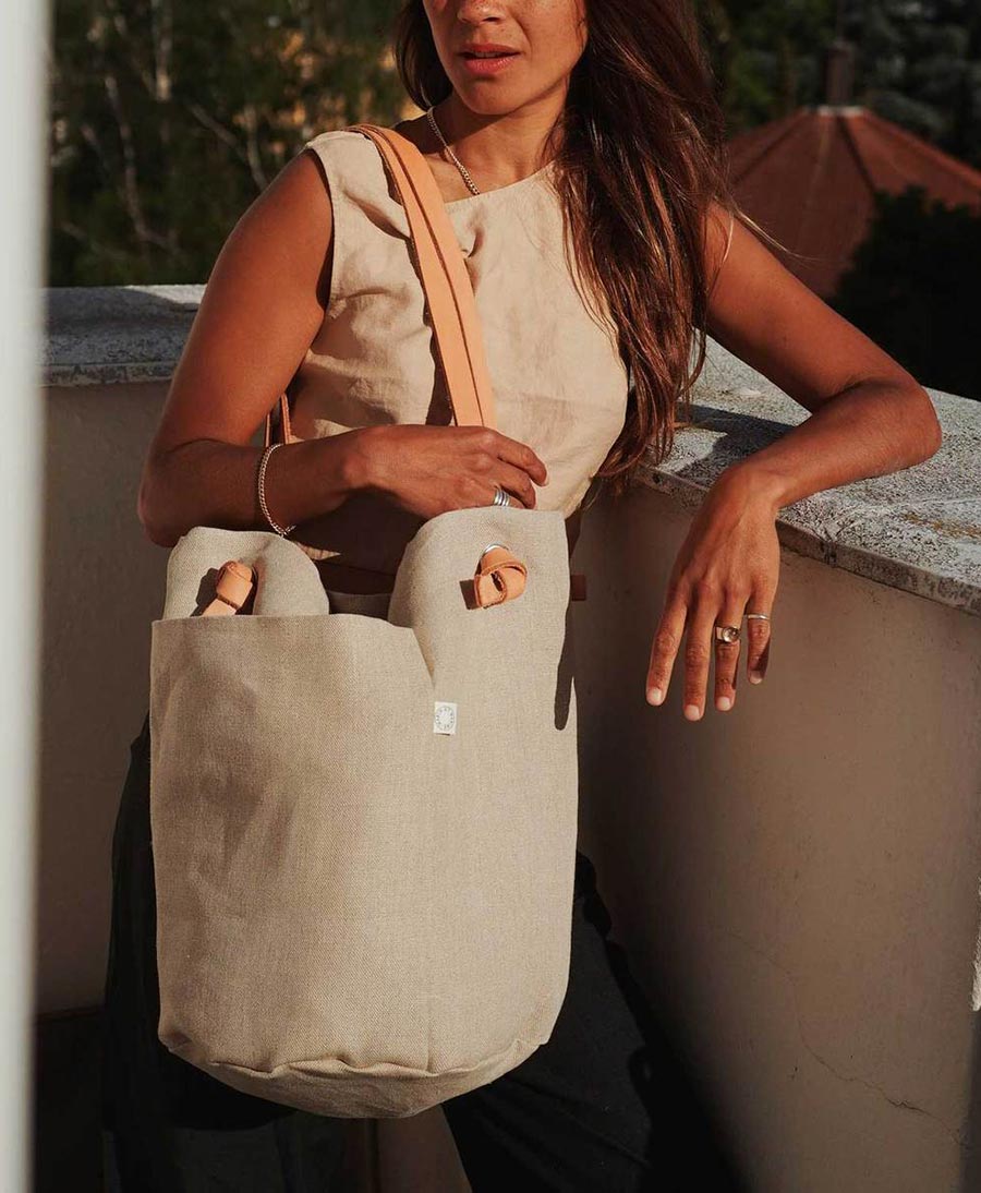 NOEUD Bag aus Leinenstoff - Secondhand - Marin et Marine - clomes