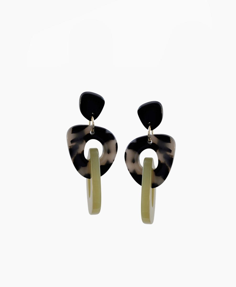 Ohrringe ANIKA aus Acetat - Kiwi - Clomes - clomes