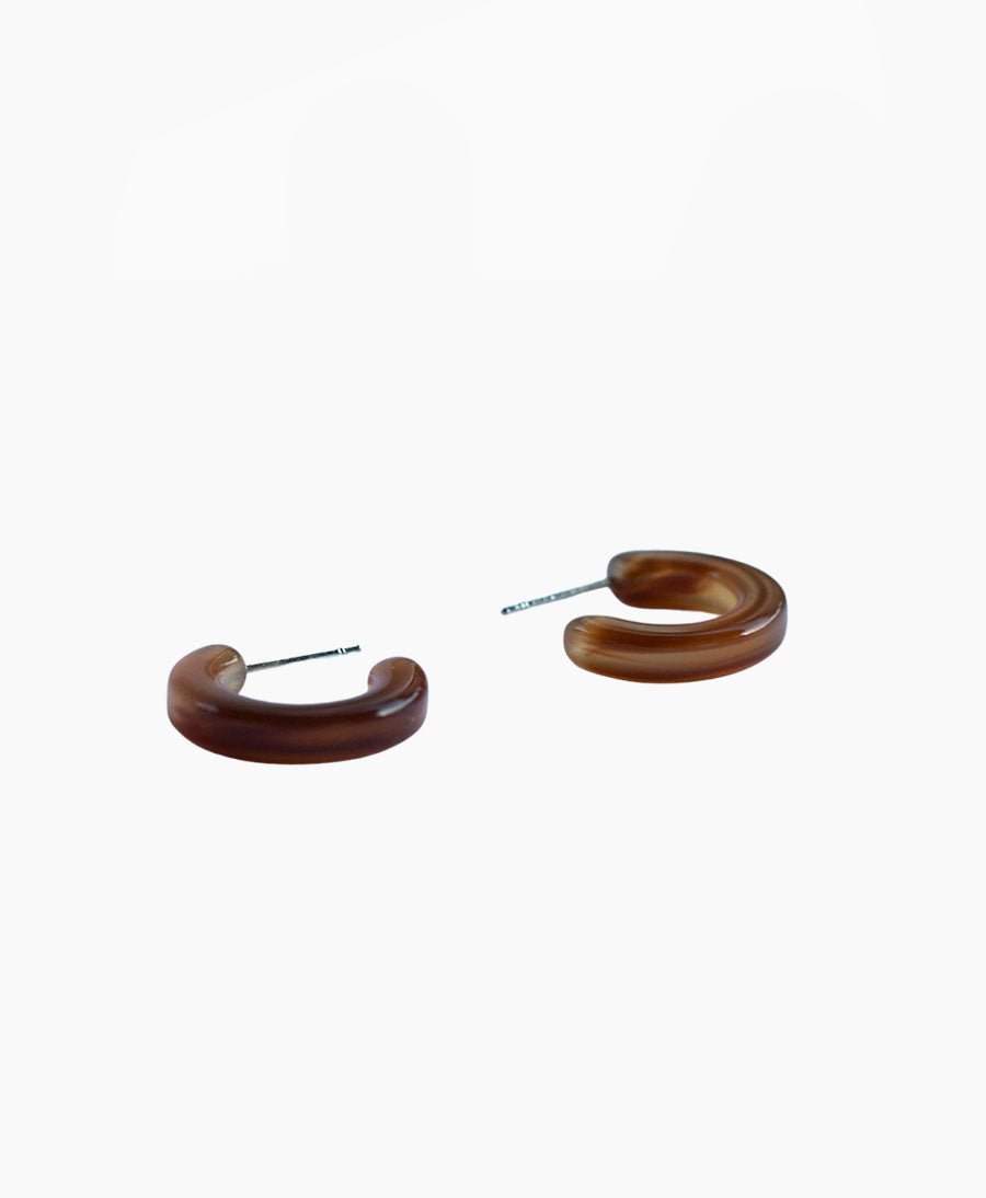 Ohrringe / Creolen SMALL CAJA aus Acetat - Caramel - Clomes - clomes
