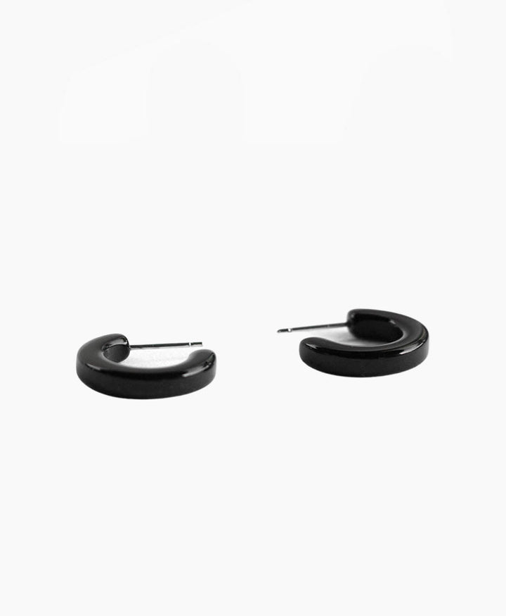 Ohrringe / Creolen SMALL CAJA aus Acetat - Schwarz - Clomes - clomes