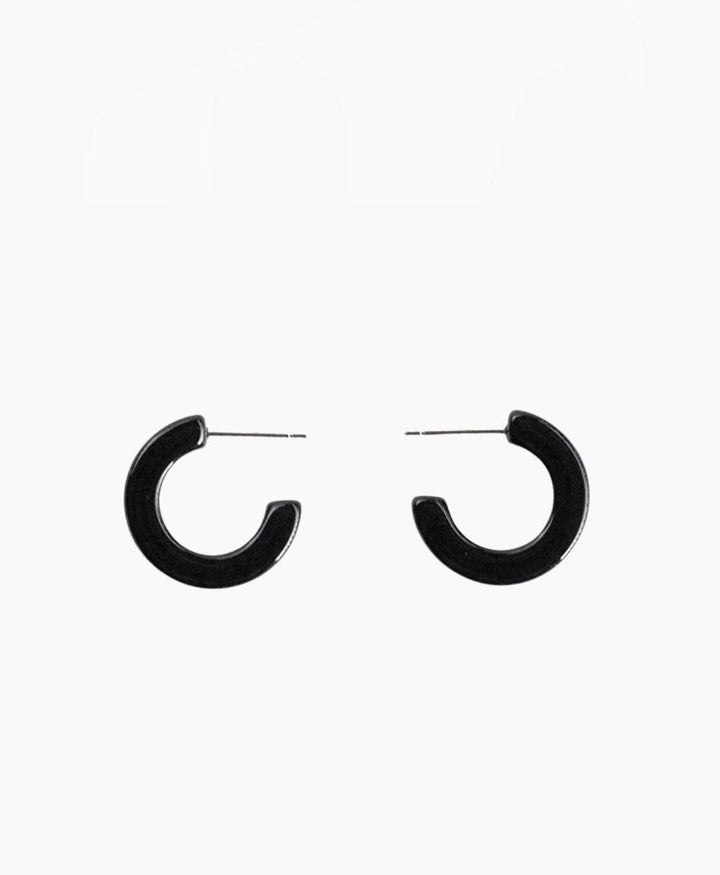 Ohrringe / Creolen SMALL CAJA aus Acetat - Schwarz - Clomes - clomes
