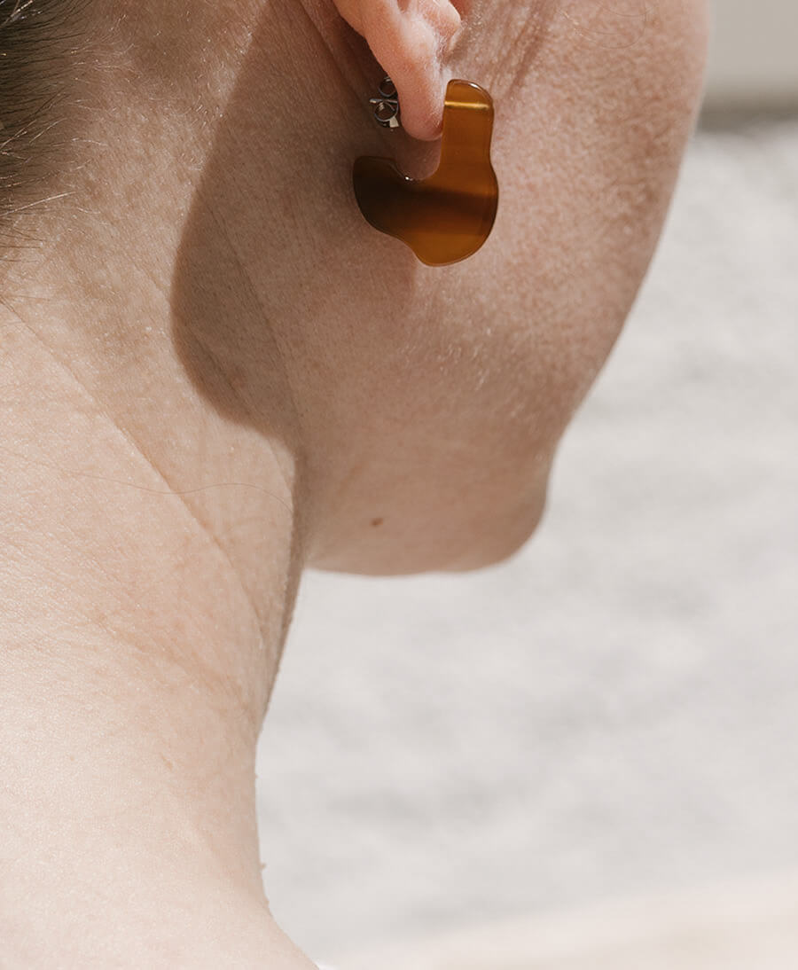 Ohrringe EDITA aus Acetat - Caramel - Clomes - clomes