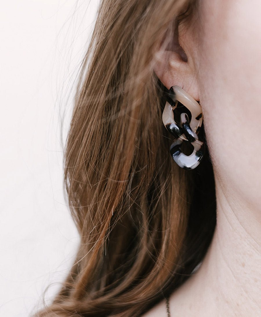 Ohrringe EMILY aus Acetat - Helles Tortoise - Clomes - clomes