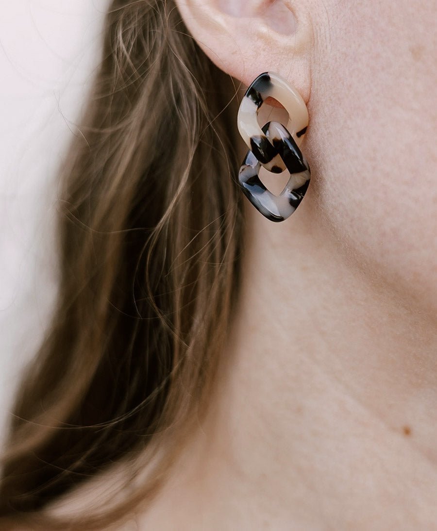 Ohrringe EMILY aus Acetat - Helles Tortoise - Clomes - clomes