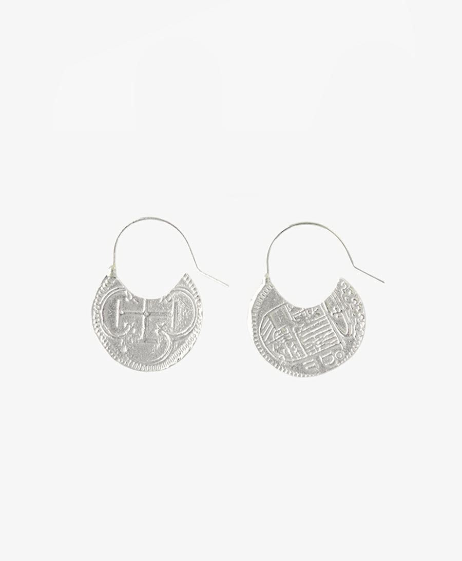 Ohrringe Silber "Tesoro Coin Hoop Earrings" - Wild Fawn - clomes