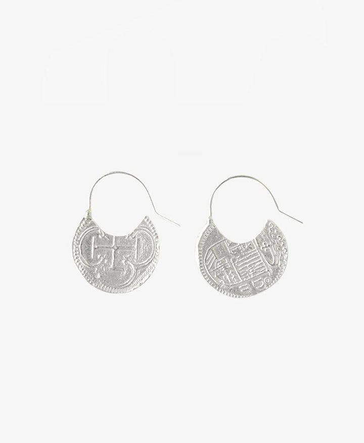 Ohrringe Silber "Tesoro Coin Hoop Earrings" - Wild Fawn - clomes