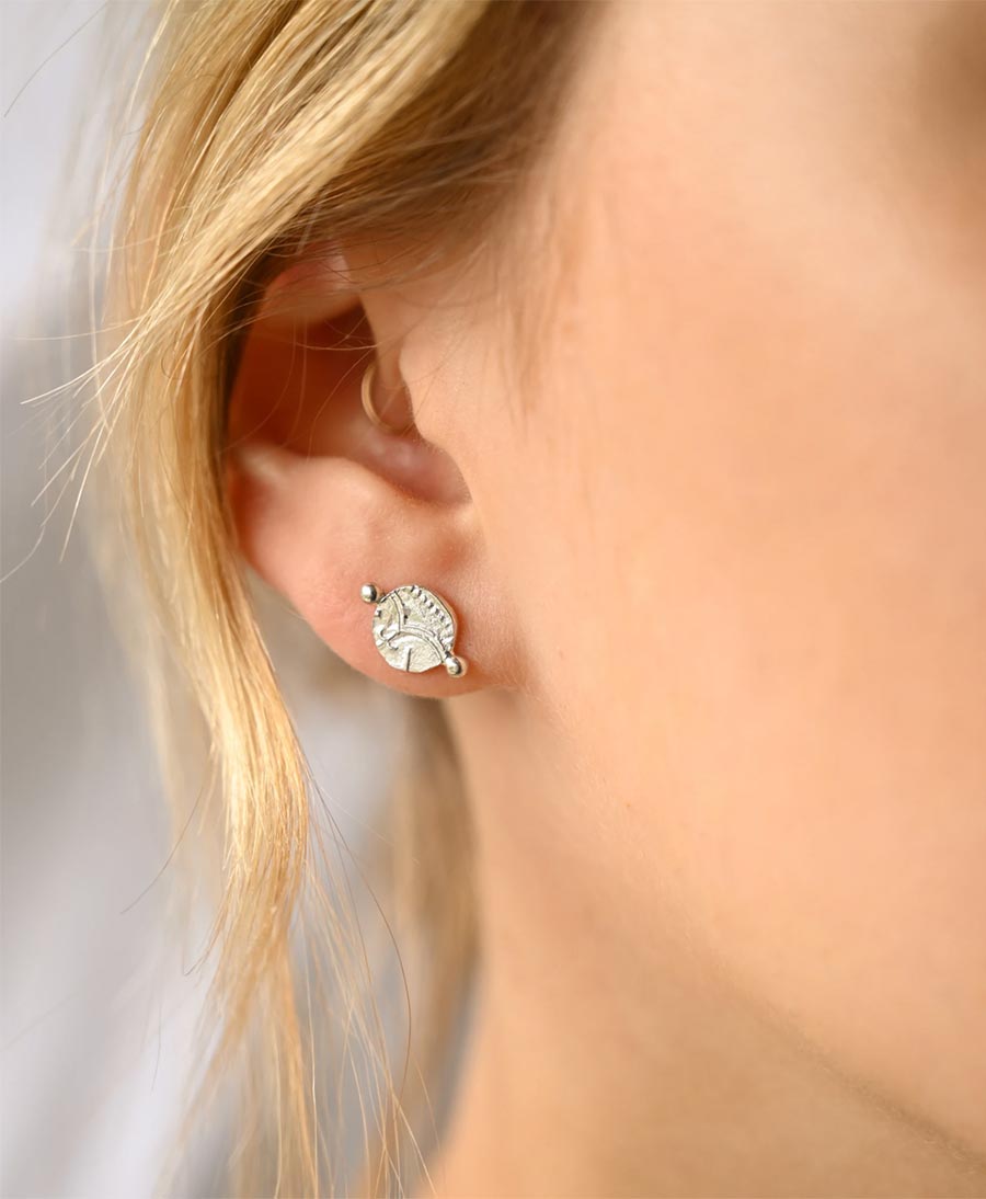 Ohrstecker Silber "Mini Tresoro Coin Stud" - Wild Fawn - clomes