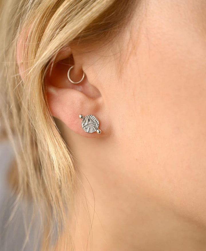 Ohrstecker Silber "Mini Tresoro Coin Stud" - Wild Fawn - clomes