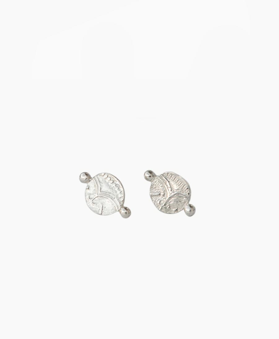 Ohrstecker Silber "Mini Tresoro Coin Stud" - Wild Fawn - clomes