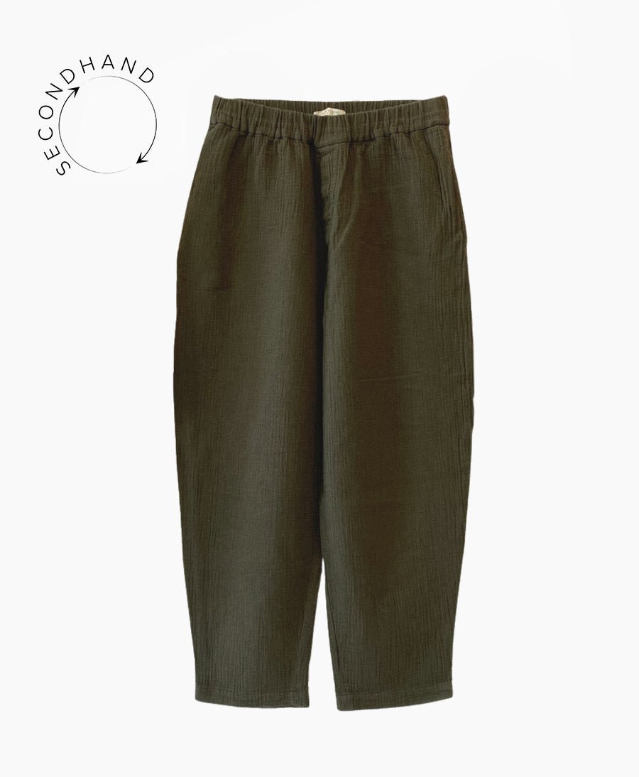 Olivgrüne Hose "Signature Elastic Pull-Up Trouser Gauze Edition" von 7115 by Szeki (M) - Secondhand - 7115 by Szeki - Clomes