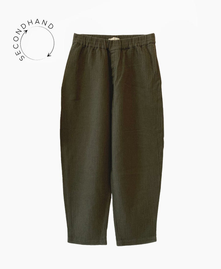 Olivgrüne Hose "Signature Elastic Pull-Up Trouser Gauze Edition" von 7115 by Szeki (M) - Secondhand - 7115 by Szeki - Clomes