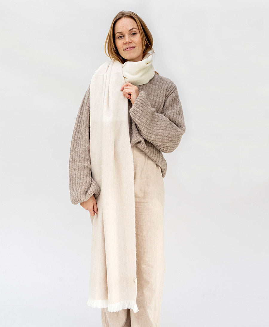 Halstuch Alpaka Schal - Ombre Satin Linen