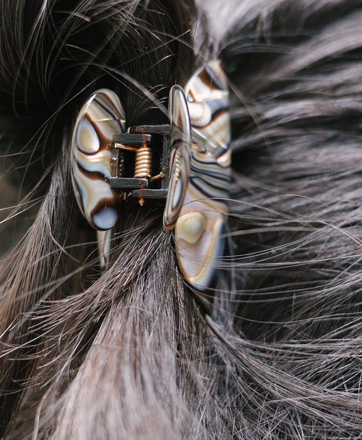 Haarklammer CARMELLA (M) aus Acetat - Onyx