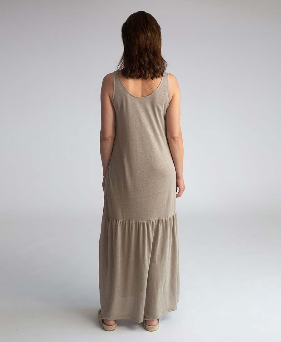 Opal Maxikleid aus Leinenjersey - Taupe - Beaumont Organic - clomes