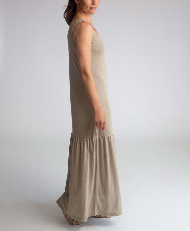 Opal Maxikleid aus Leinenjersey - Taupe - Beaumont Organic - clomes