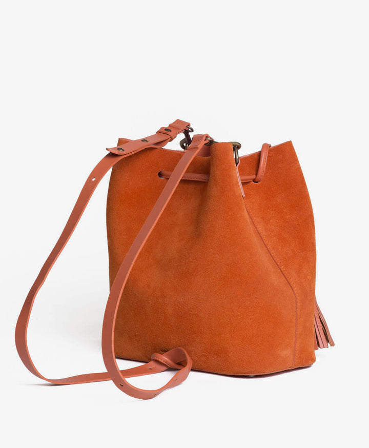Bucket Bag aus Leder Dita in Burn (Orange) von VereVerto  - Secondhand