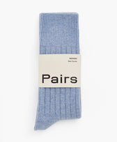 Socken Merino Gerippt Pairs in Hellblau