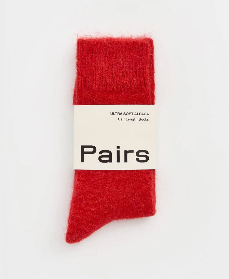 Weiche Alpaka Socken - Rot