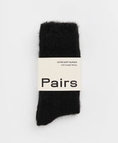 Socken Weich Alpaka Pairs in Schwarz