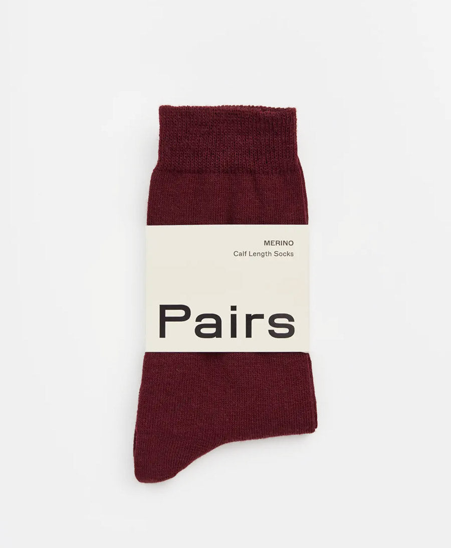 Merino Socken - Burgunderrot