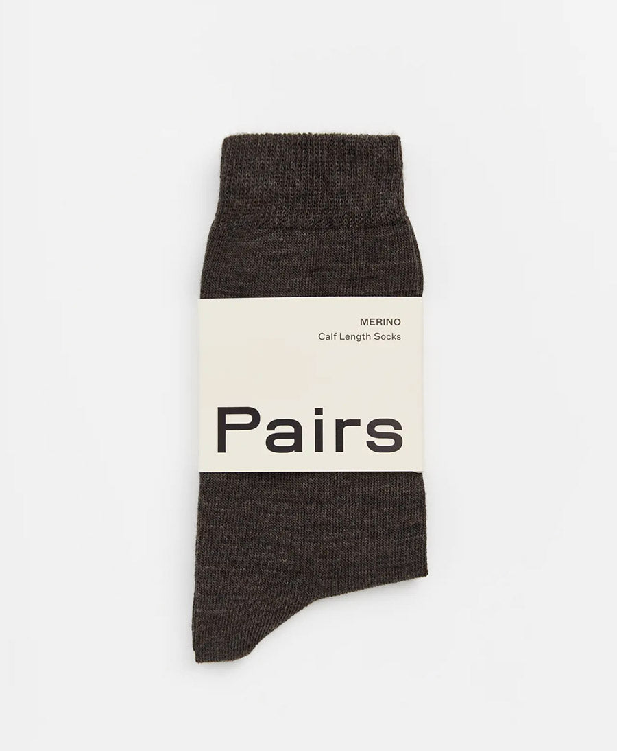 Merino Socken - Dunkelbraun meliert
