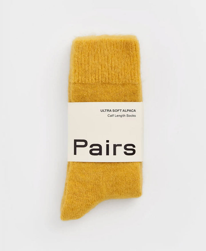 Weiche Alpaka Socken - Gelb