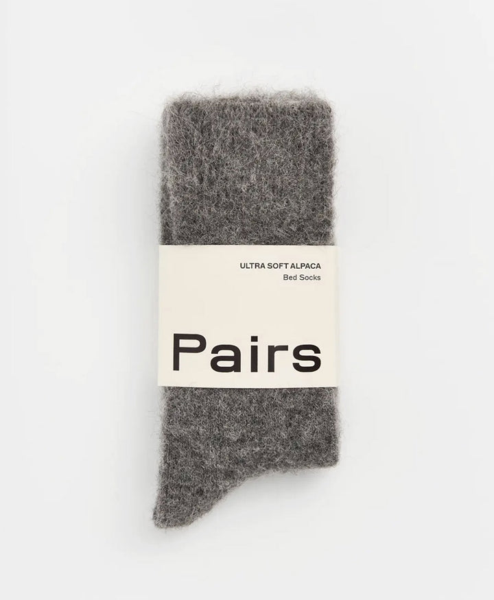 Weiche Alpaka Socken - Plain - Rauchgrau