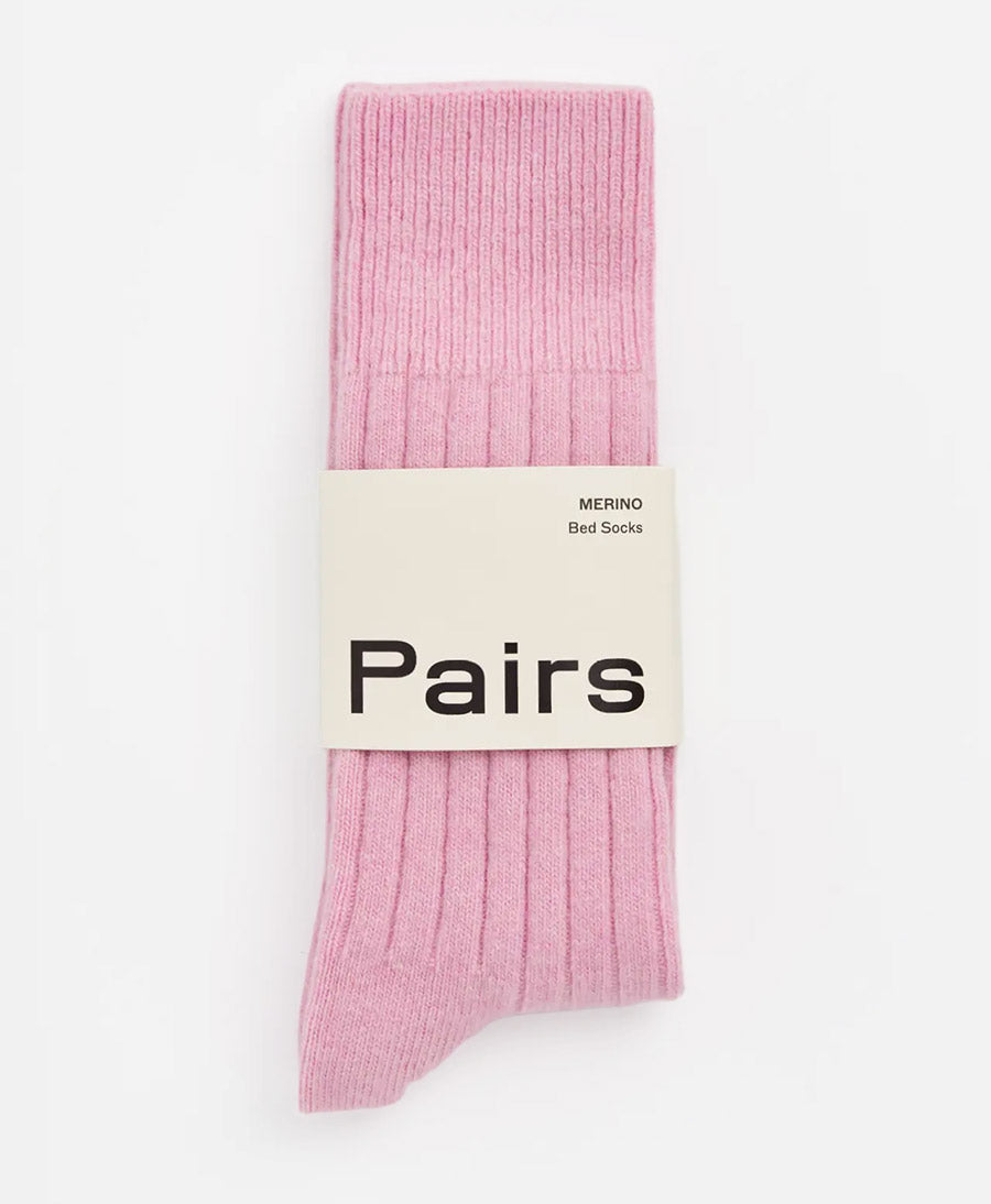 Merino Socken - Gerippt - Rosa